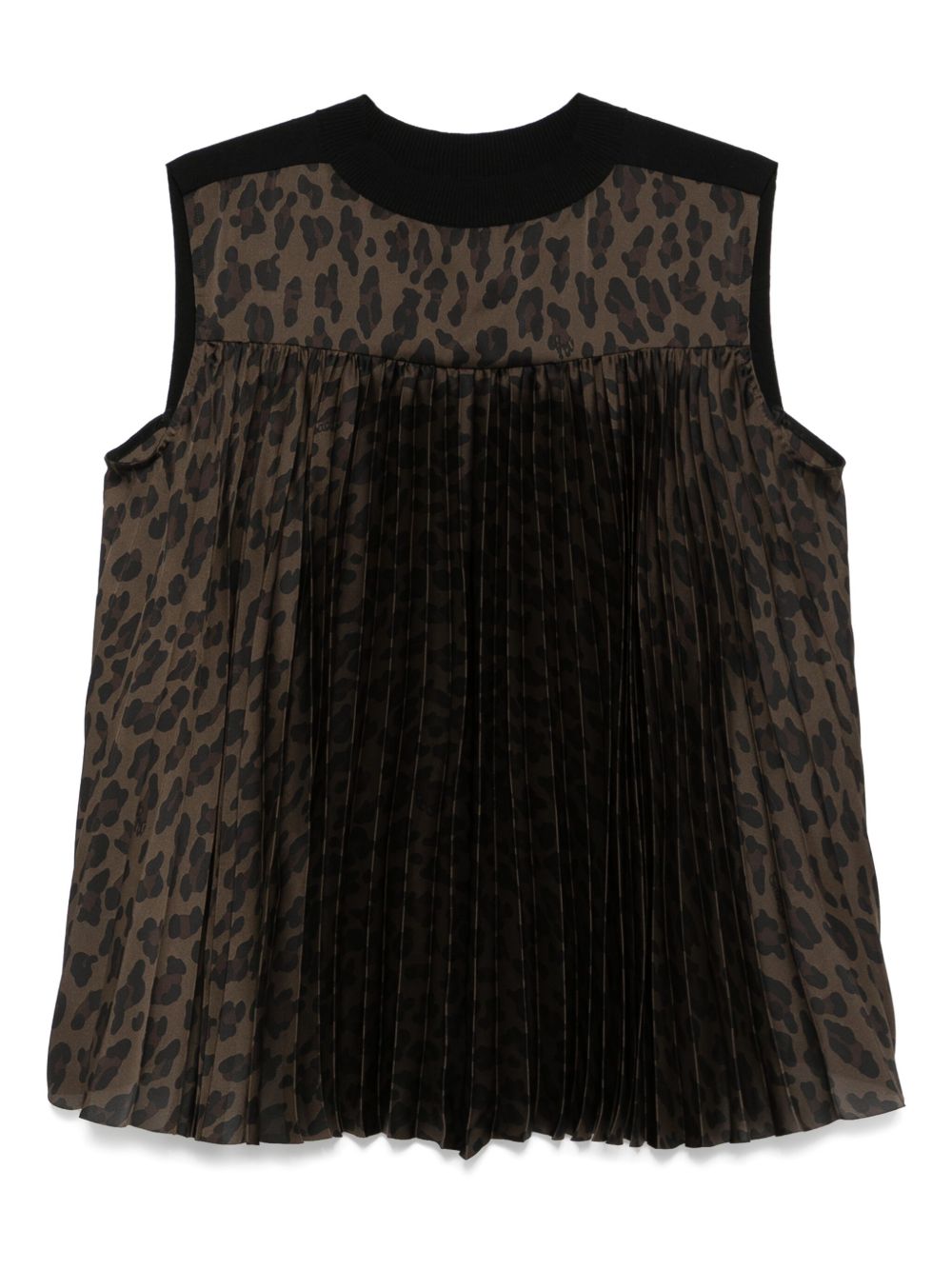 Leopard-print cotton top - Brown