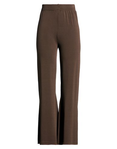 Woman Pants Chocolate brown Size M Viscose, Nylon