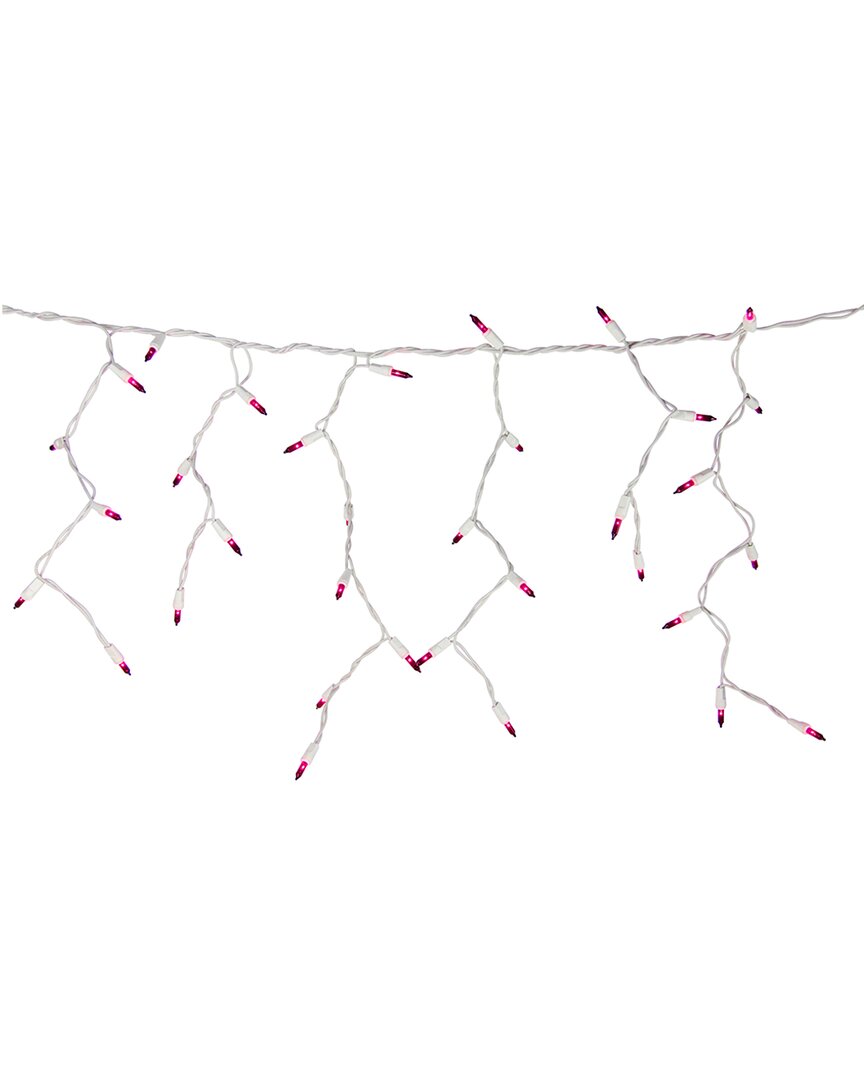 Northlight 100 Count Purple Mini Icicle Christmas Lights - 3.5ft White Wire