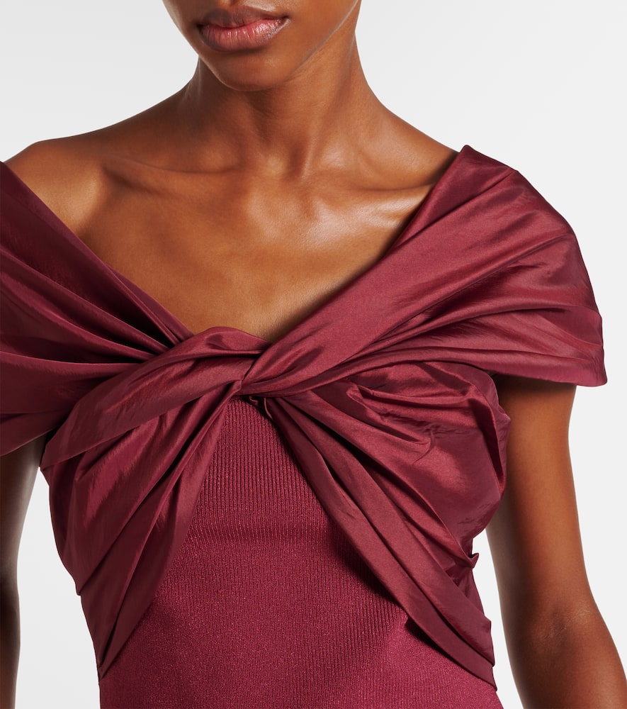 Celiana organza-trimmed knitted top
