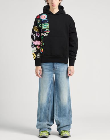 Man Sweatshirt Black Size L Cotton
