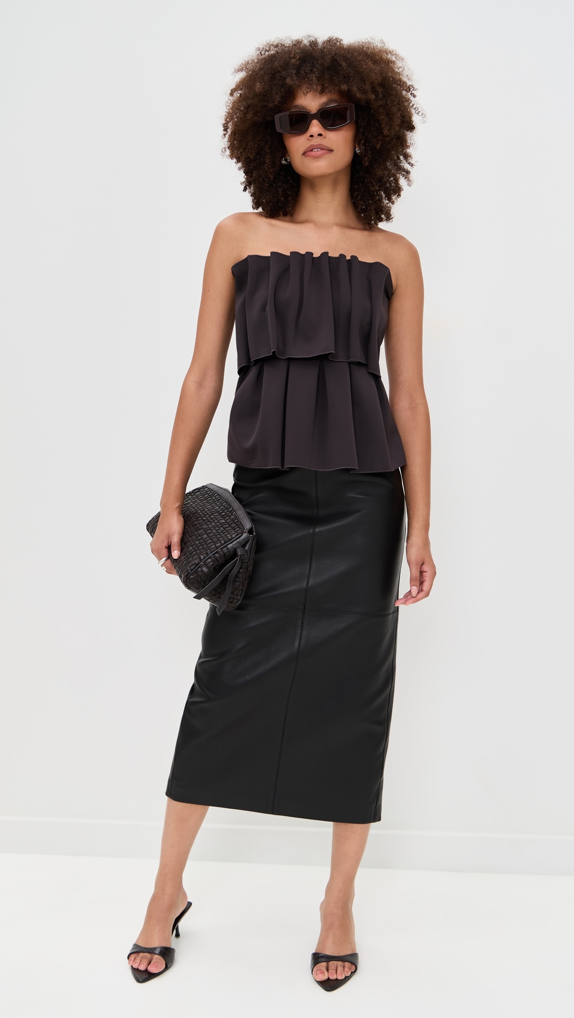 Sculpted Tube Top Chocolate Brown