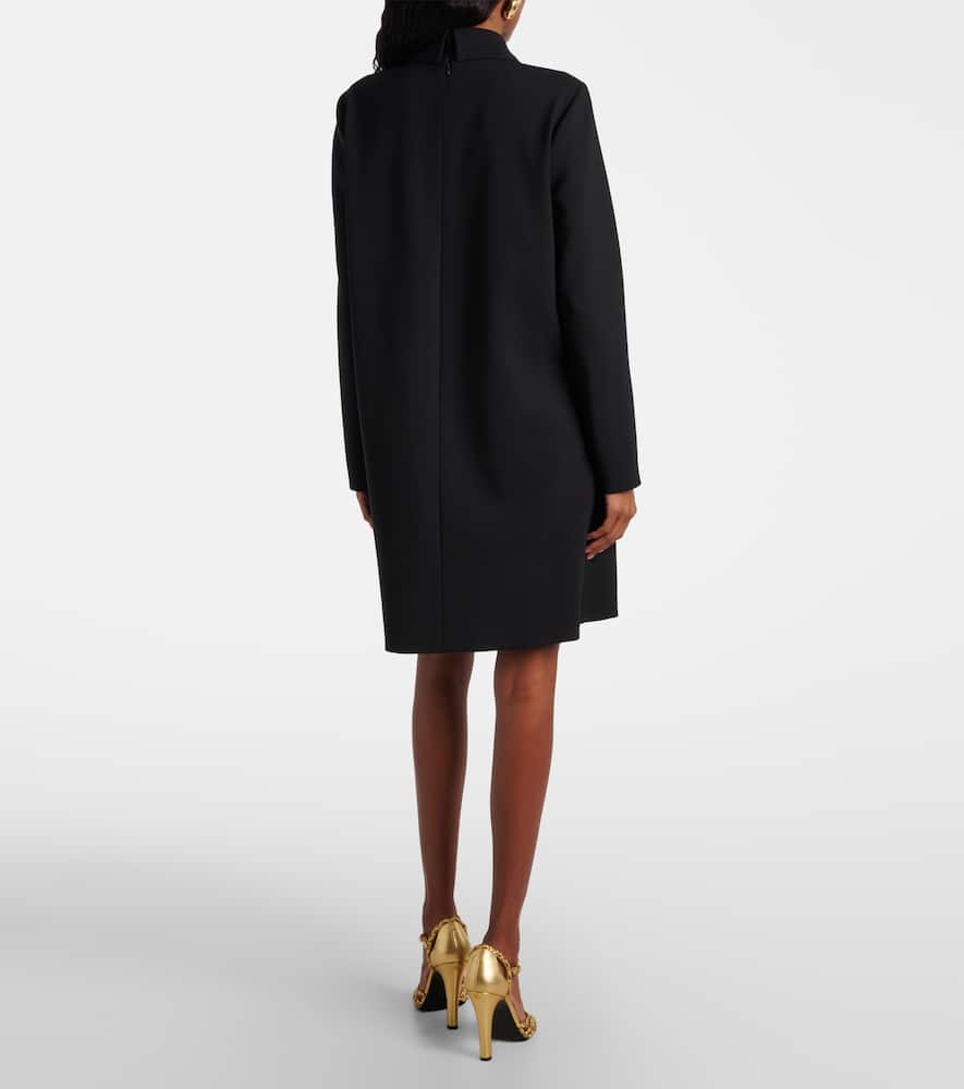 Embellished wool-blend shift dress