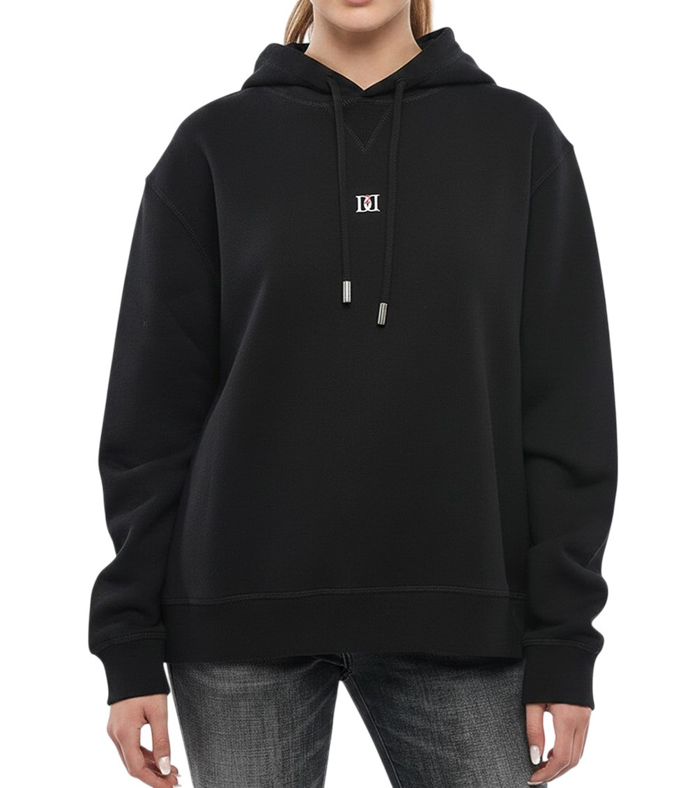 Black Logo Hood Sweatshirt