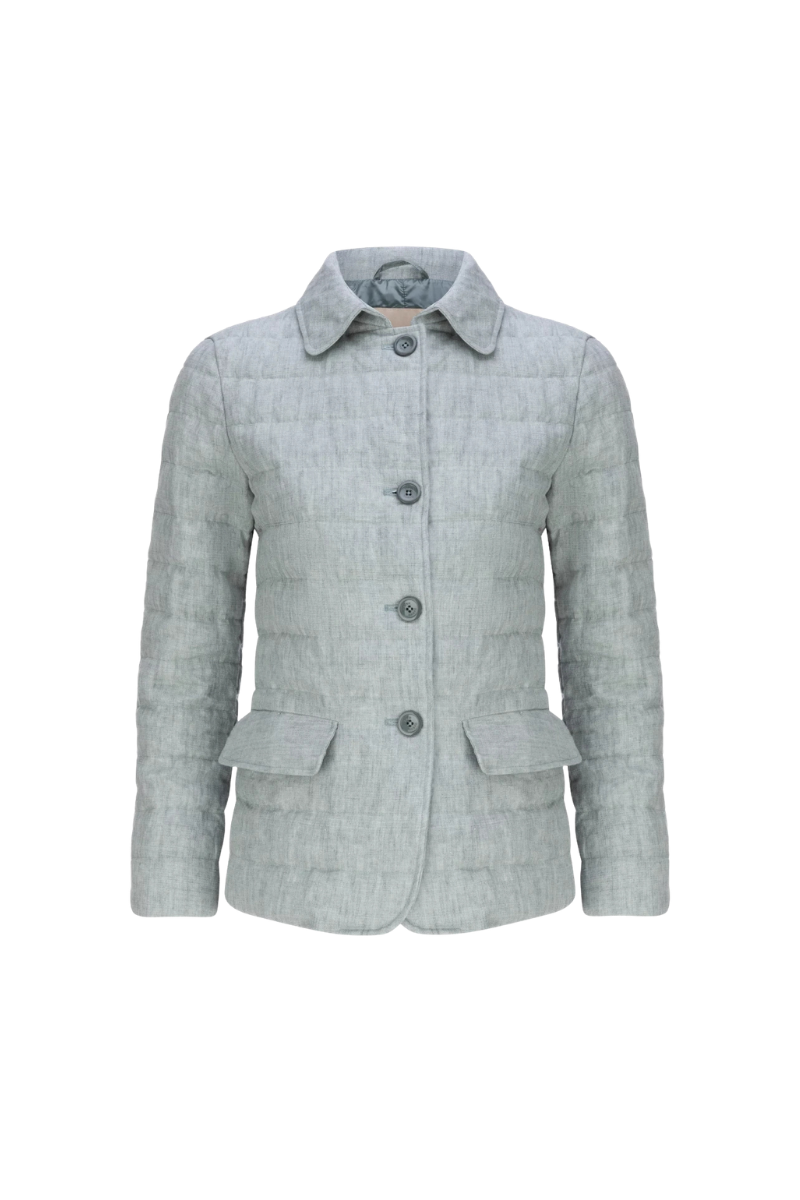 Quilted Linen Jacket — Gray