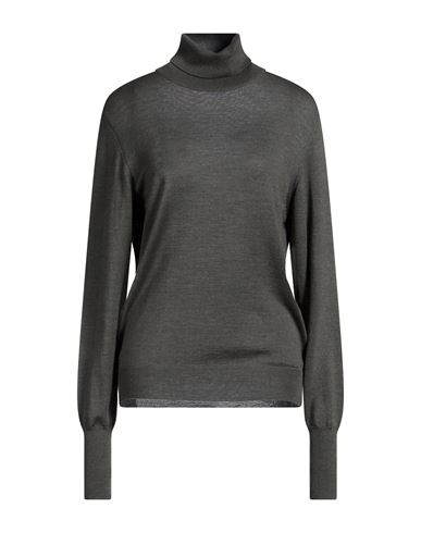 Woman Turtleneck Military green Size S Merino Wool, Silk, Cashmere