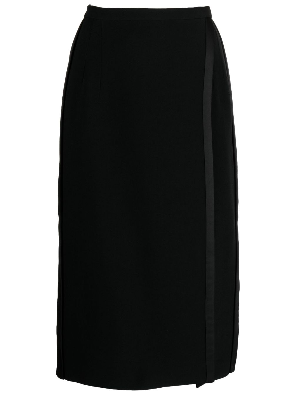 Overlapping-panel high-waist skirt - Black