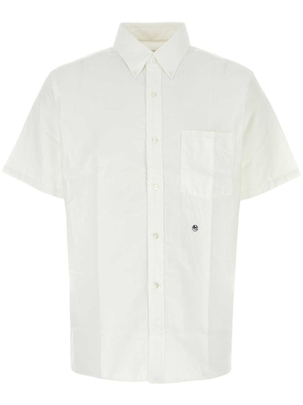 Logo-embroidered short-sleeved shirt - White