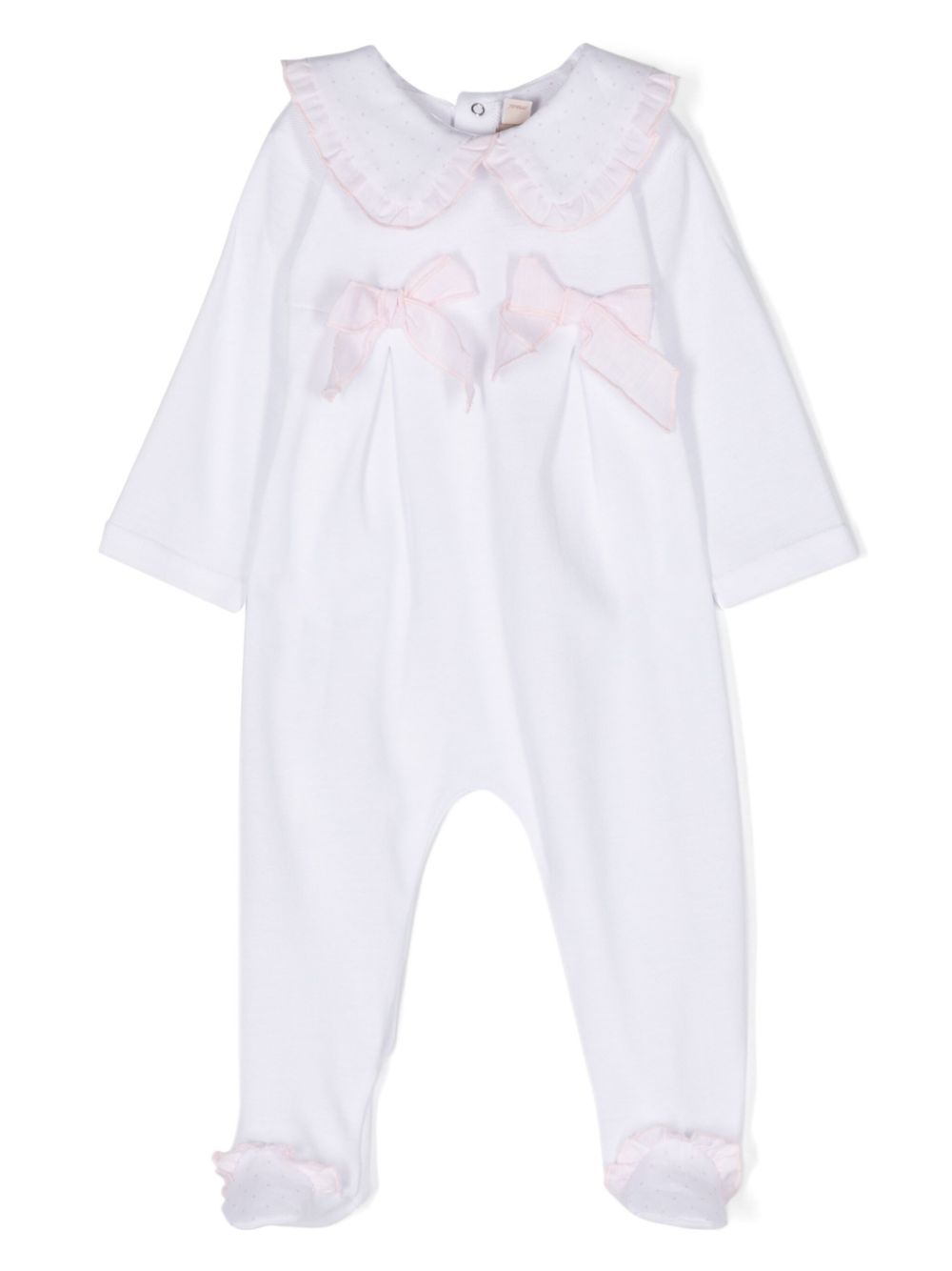 Bow-detail cotton pyjamas - White