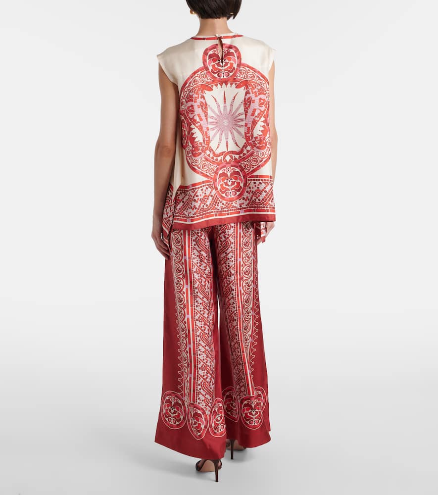 San Carlo printed silk twill top