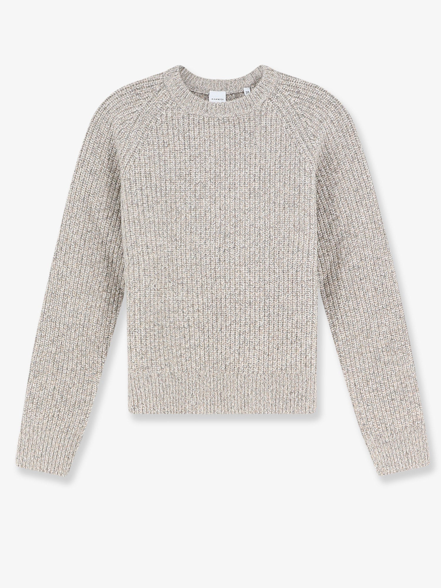 Virgin Wool Braided Knit Sweater — Gray