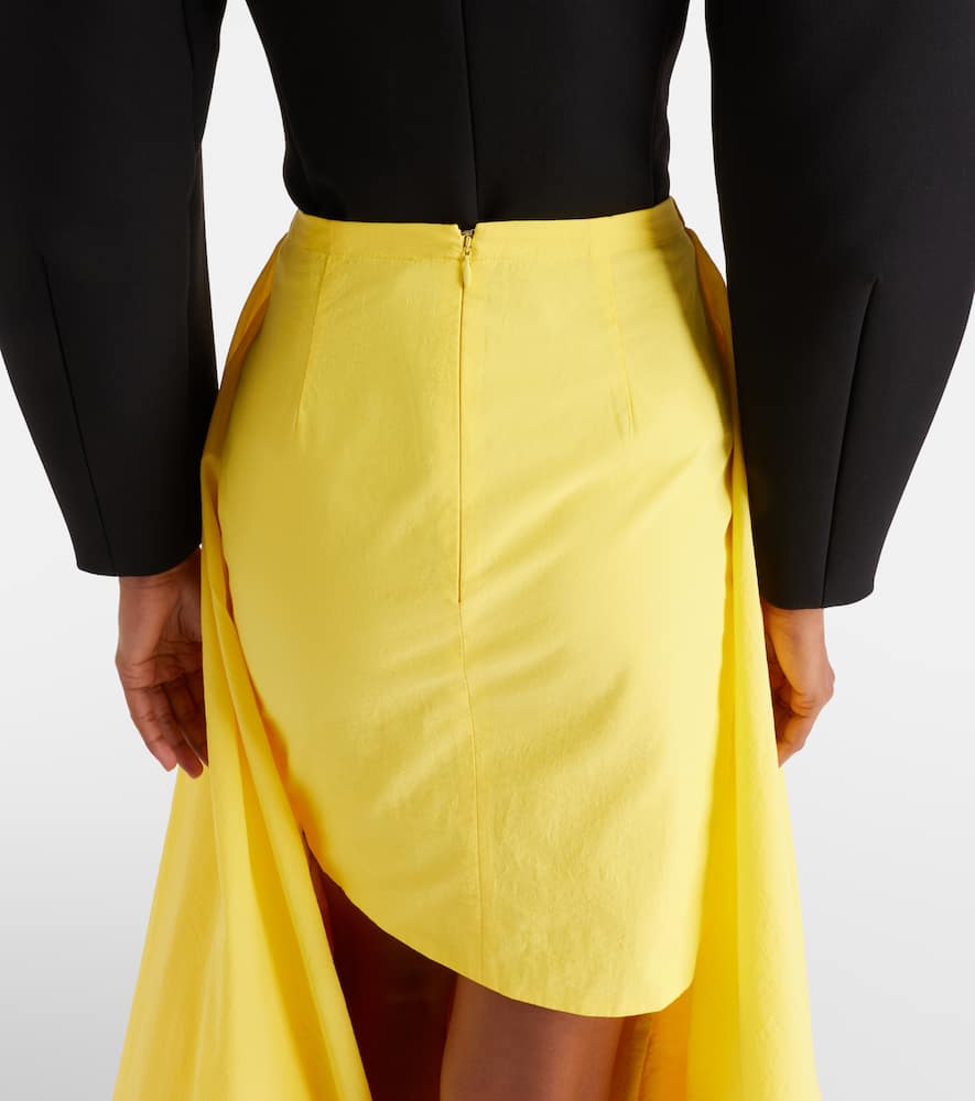 Paysan asymmetric cotton-blend midi skirt