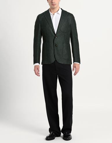 Man Blazer Green Size 38 Virgin Wool, Linen, Silk, Elastane