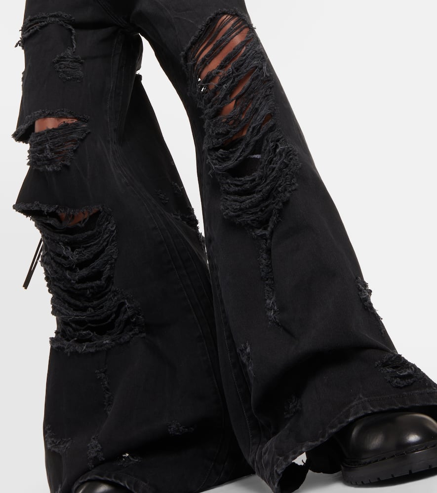Distressed wide-leg jeans