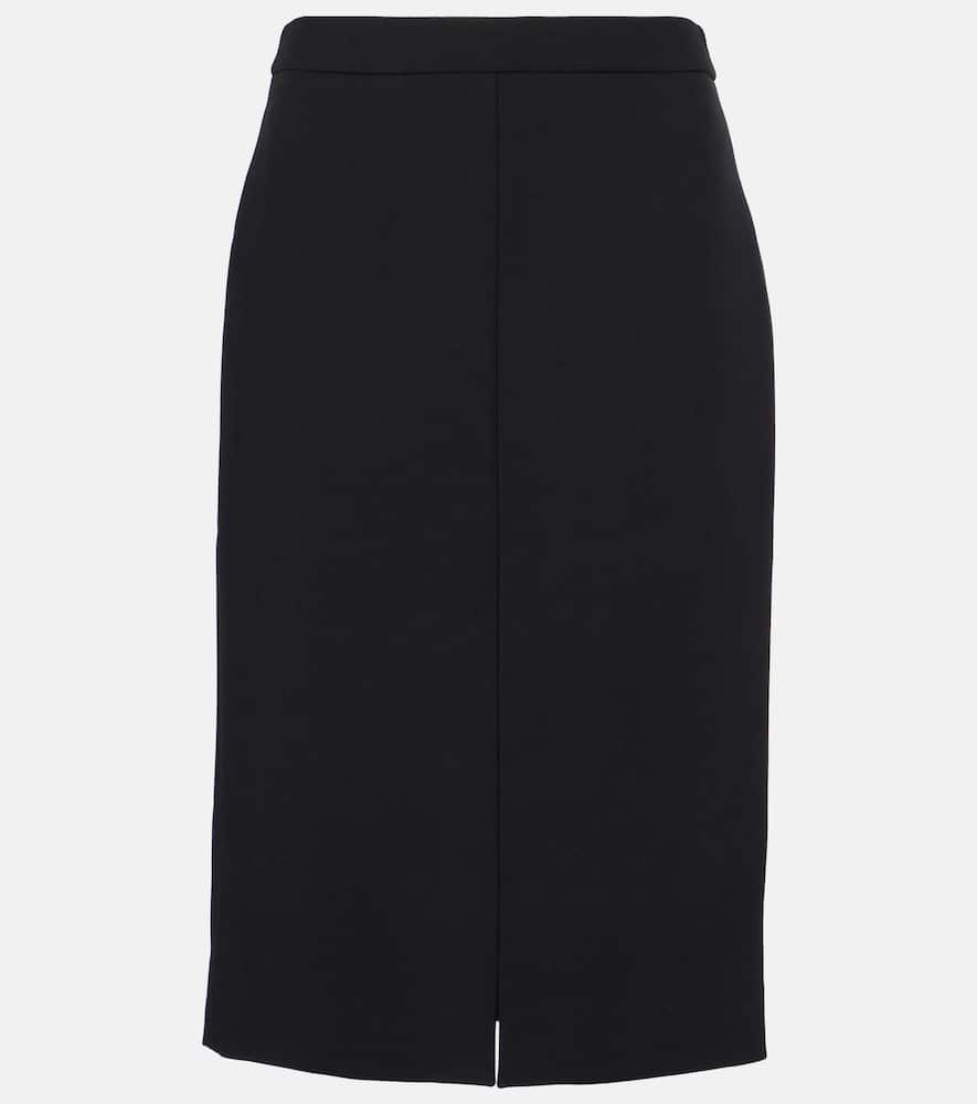Wool-blend pencil skirt