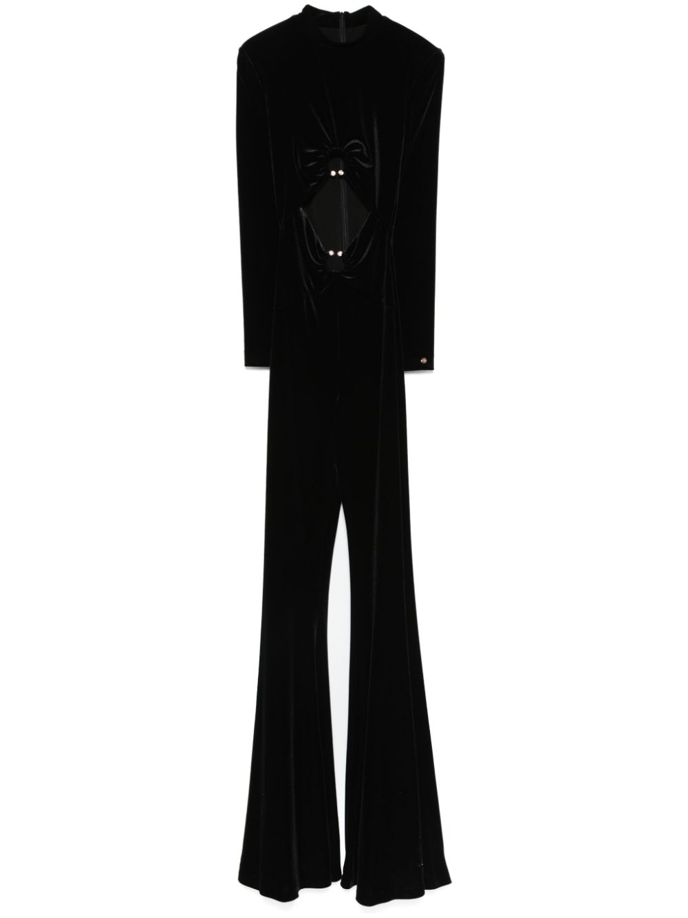 Cut-out velvet jumpsuit - Black