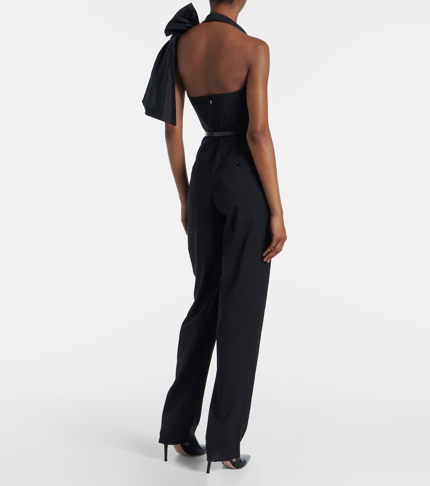 Asymmetric virgin wool jumpsuit