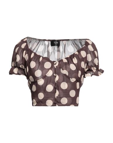 Woman Top Dark brown Size M Polyester