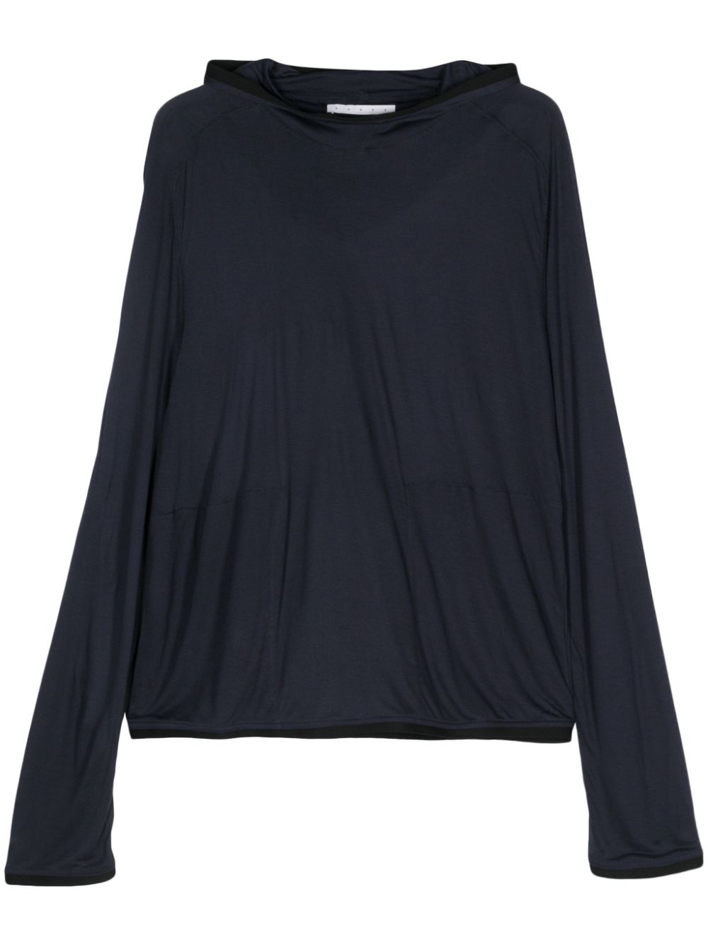 Fine-knit hoodie - Blue