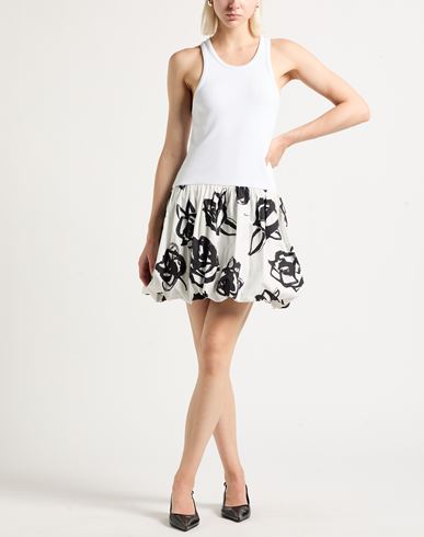 Woman Mini dress White Size S Cotton, Elastane