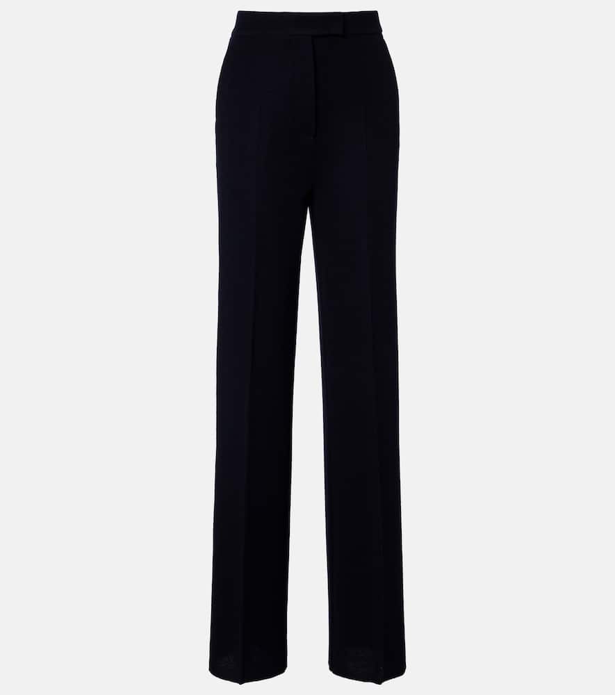 Attinia virgin wool piqué wide-leg pants