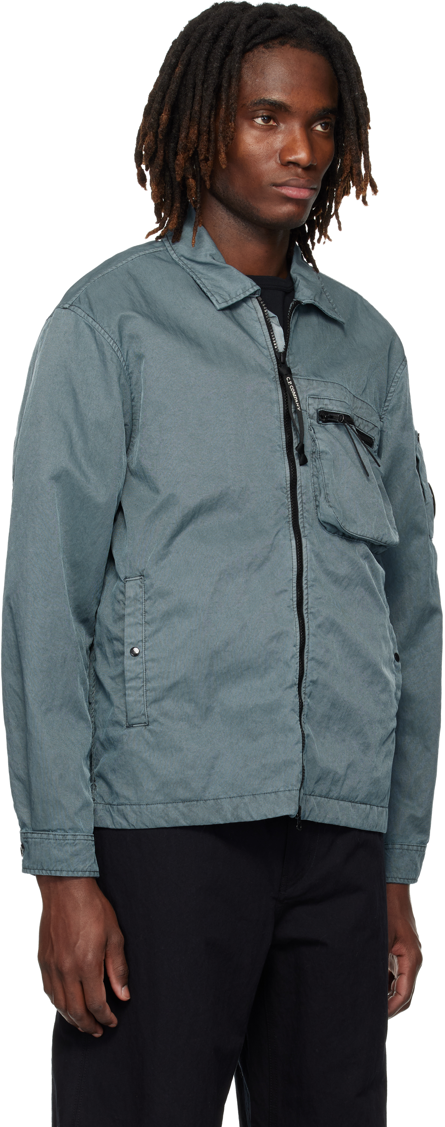 Blue Panama-R Zipped Lens Overshirt