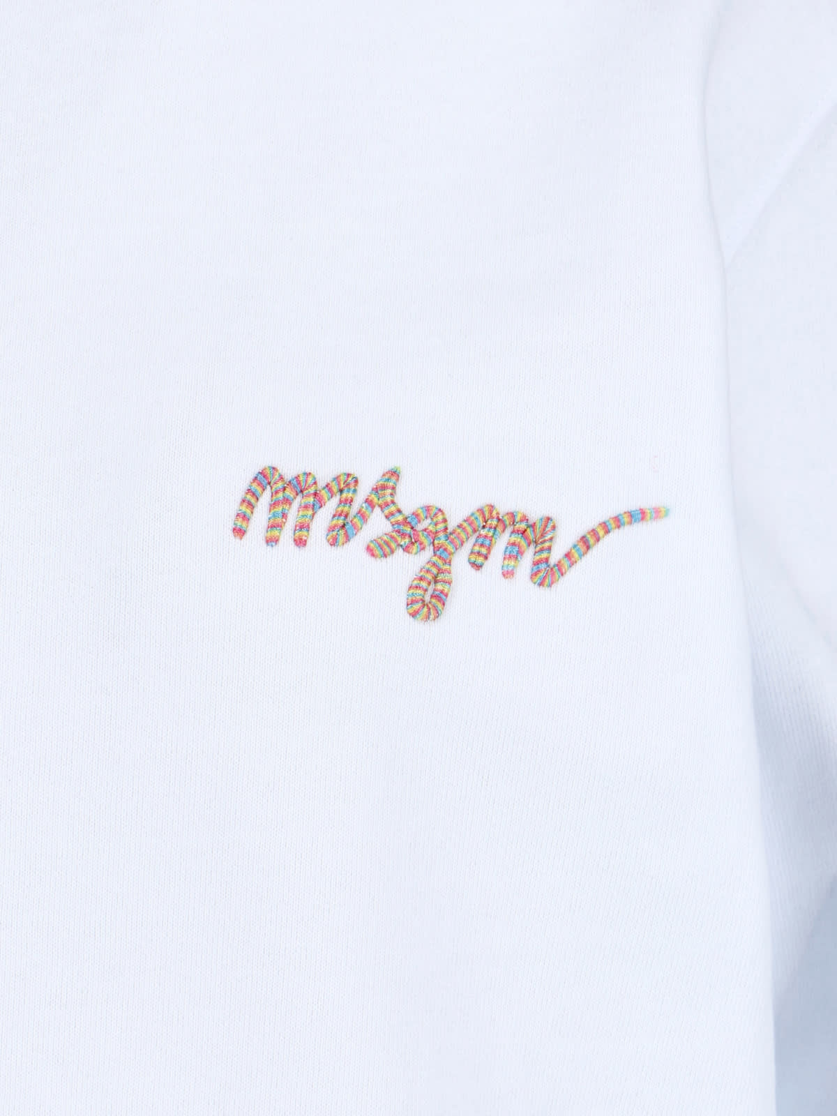 Logo-embroidery cotton sweatshirt - White