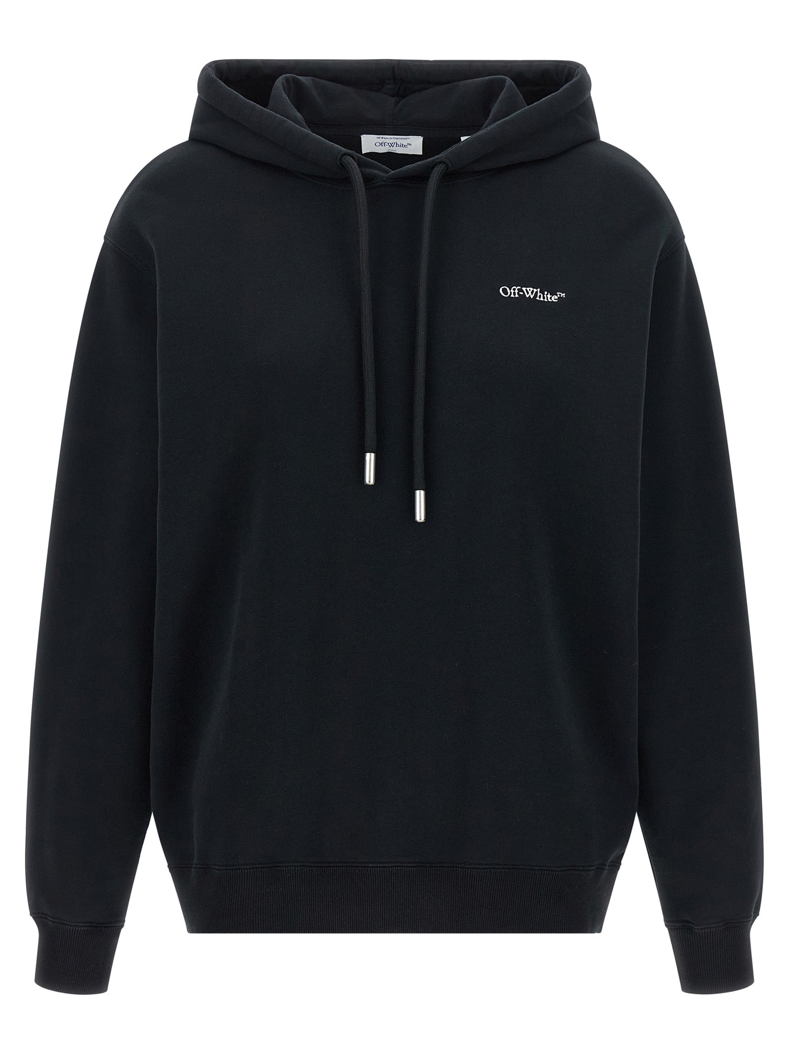 Logo-Embroidered Cotton Hoodie — Black