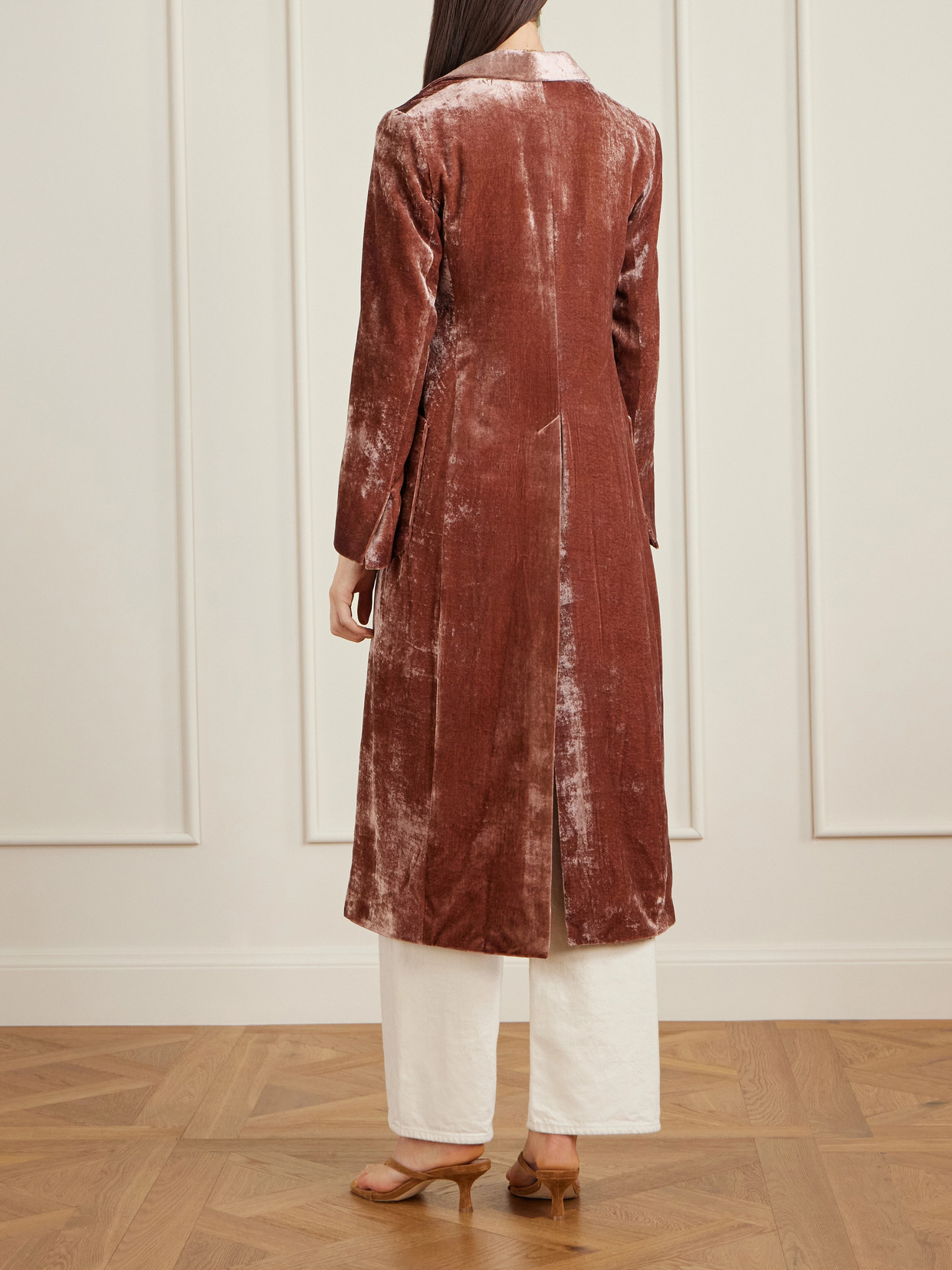 Tasseled Velvet Coat - Pink