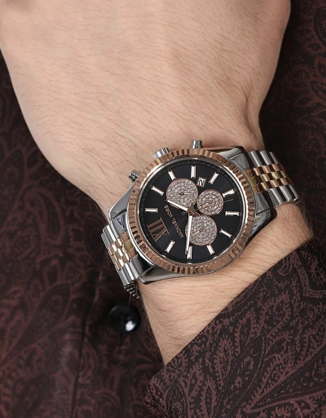 Men's Michael Kors MK8714 Tri Tone Chronograph Men's Watch - Black