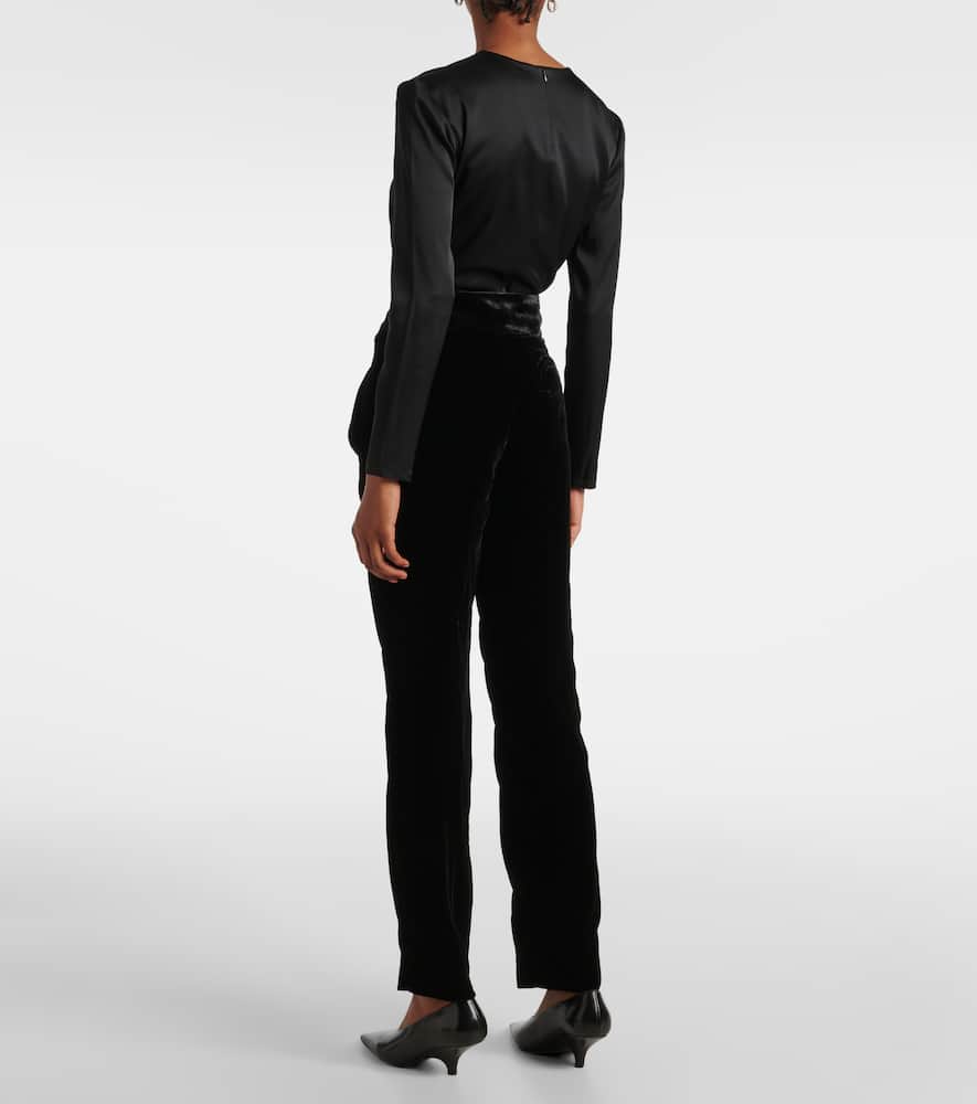Blazé Milano Afterglow high-rise velvet slim pants