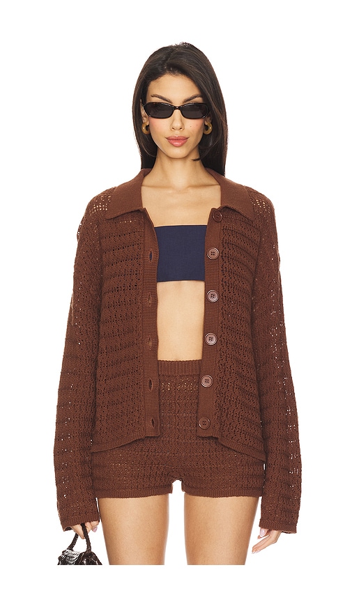 Tularosa Fabiana Button Down Sweater in Chocolate. - S also in