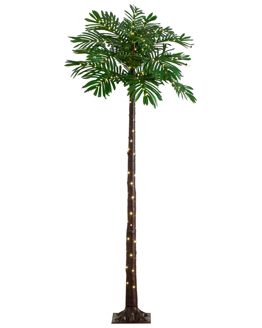 Nearly Natural 6ft UV-Resistant Lighted Artificial Palm Tree With 206 Warm  White LED Lights (Indoor/Outdoor)