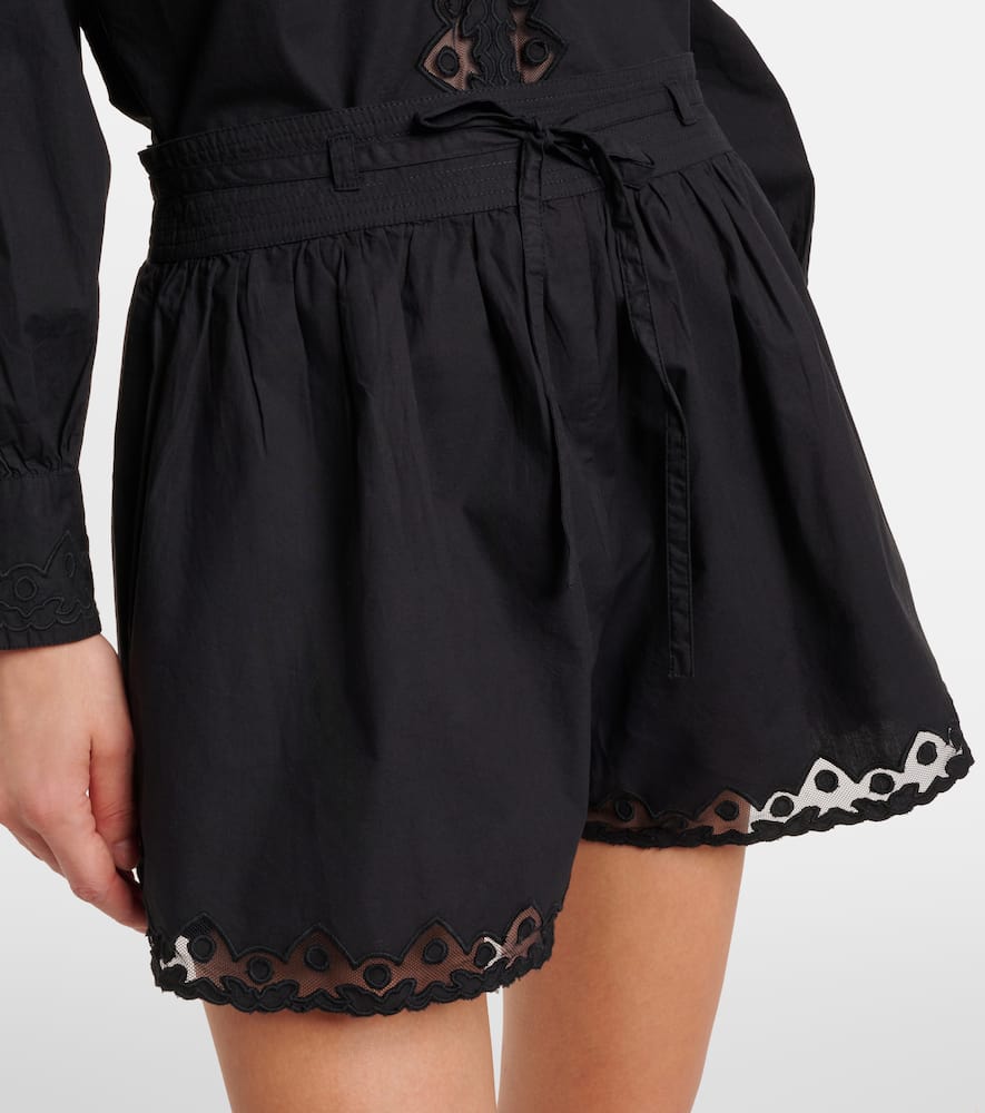 Elowen embroidered cotton poplin shorts