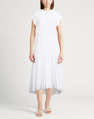Easy Woman Midi dress White Size 6 Cotton, Polyamide