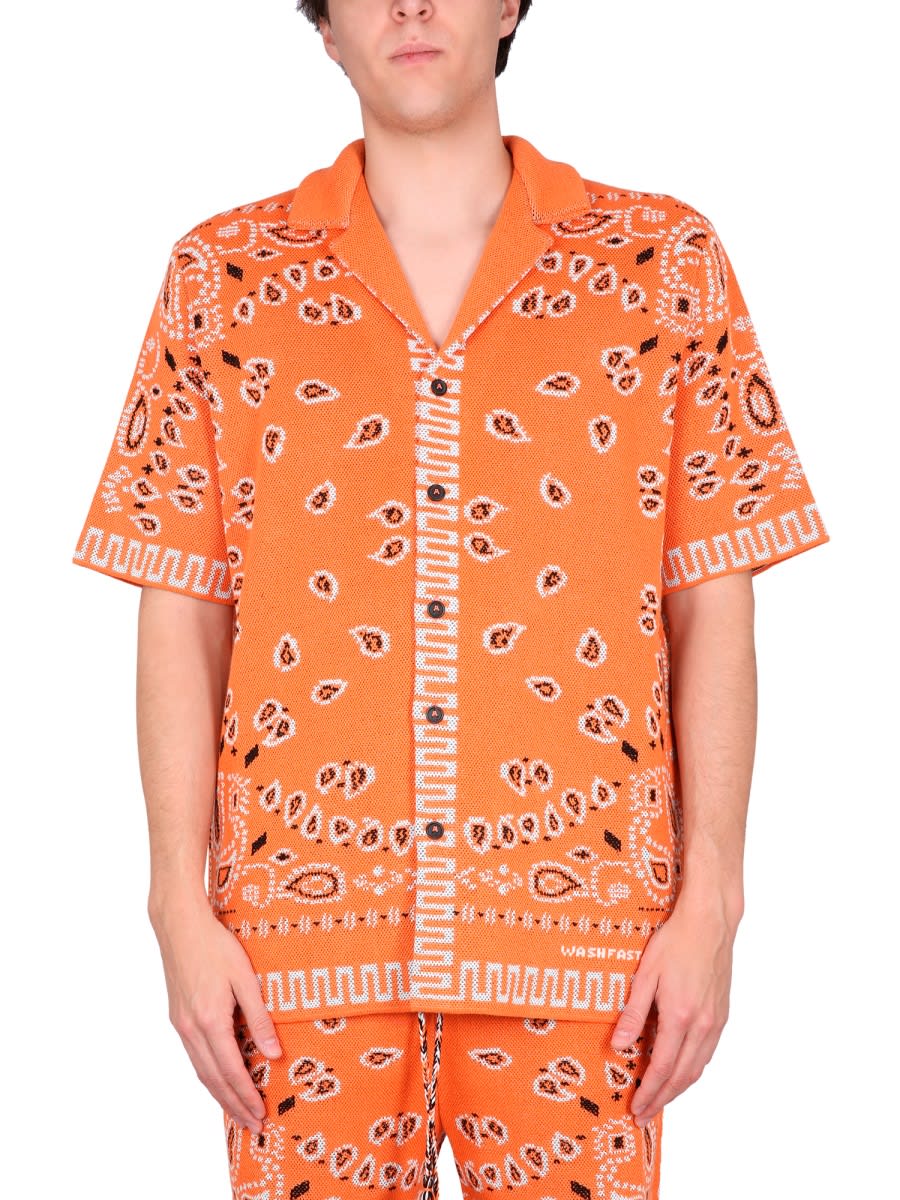 Bandana print short-sleeve shirt - Orange