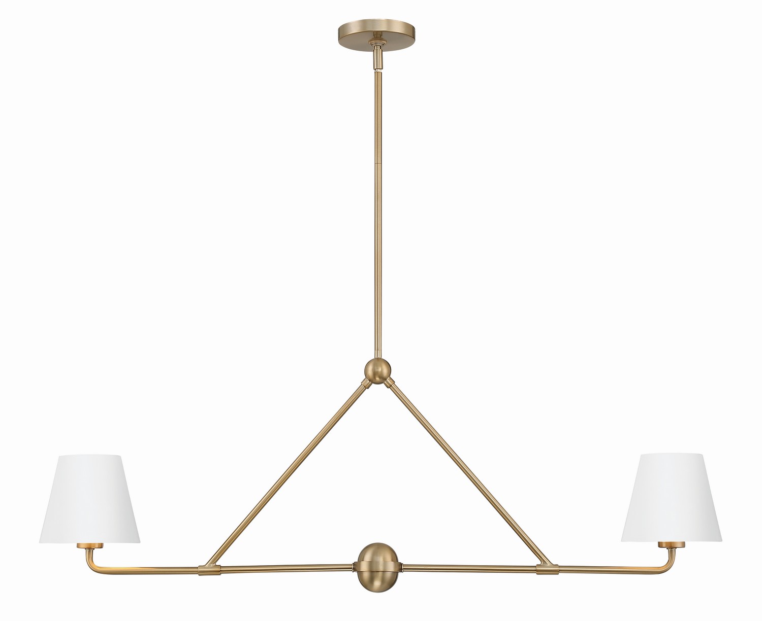 Xavier 2-Light Chandelier in Vibrant Gold with White