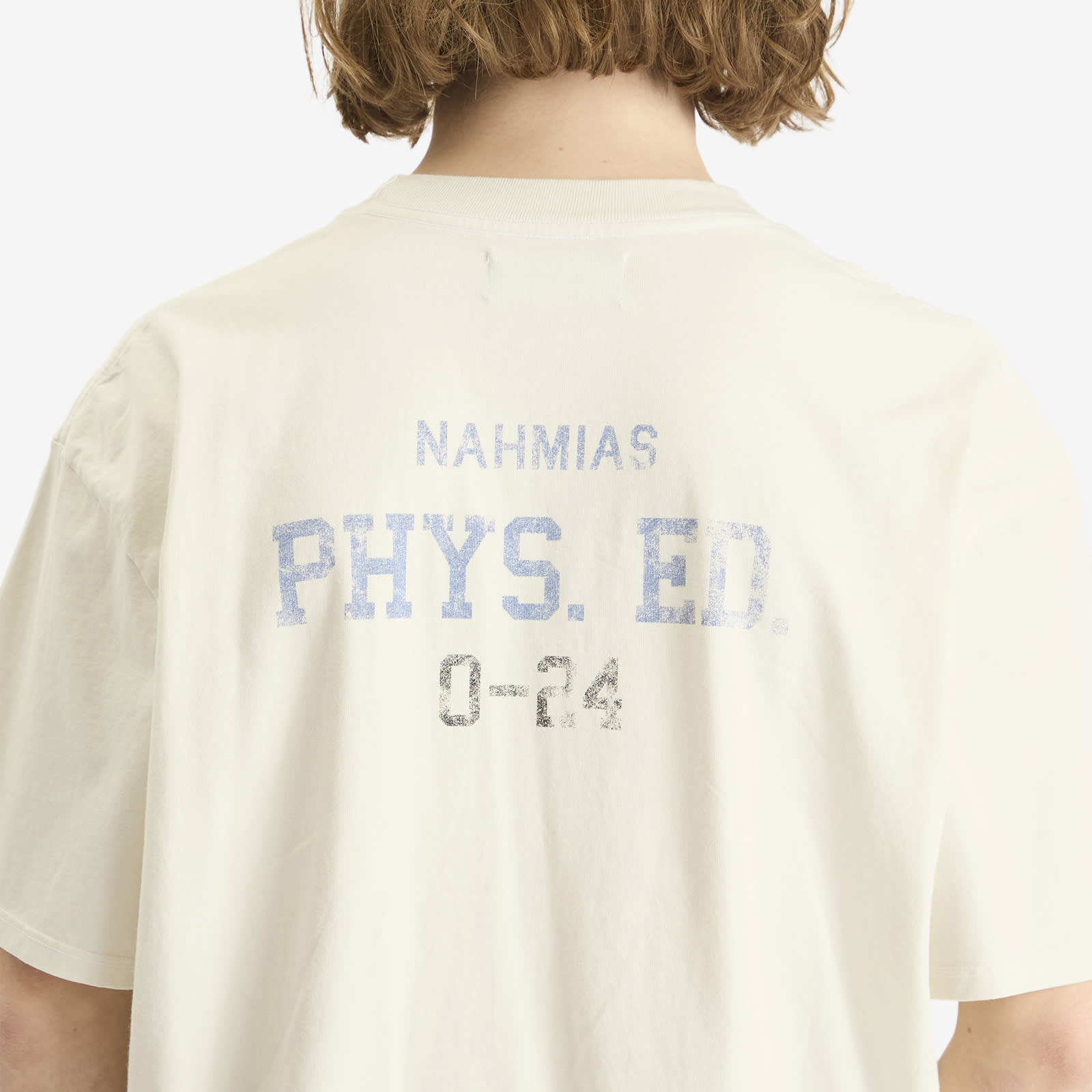 Nahmias Men's Phys. Ed. Boxy T-Shirt in Egg White Jersey