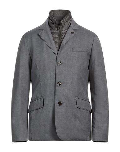 Man Puffer Light grey Size 38 Polyester, Viscose, Leather