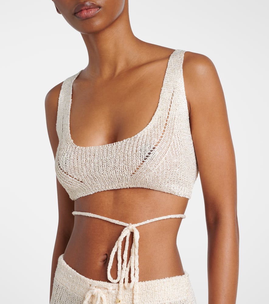 Bananhot Alma sequined knitted bikini top