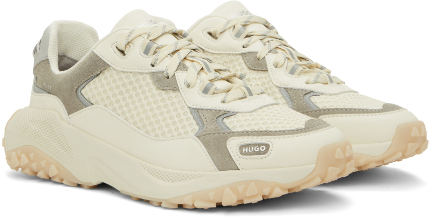 Hugo Off-White Mixed-Material Sneakers