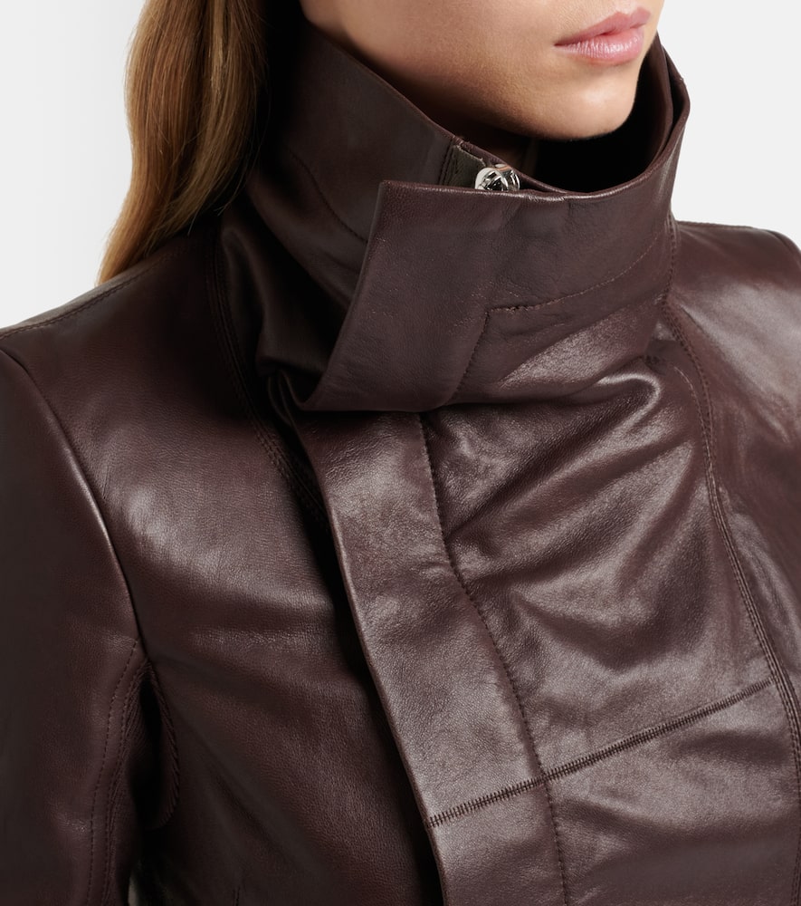 Naska asymmetric leather jacket