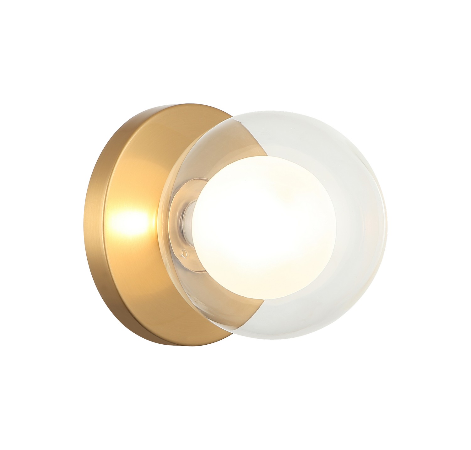 Aged Gold Brass LED Wall Sconce Ceiling Mount from the Solaris Collection