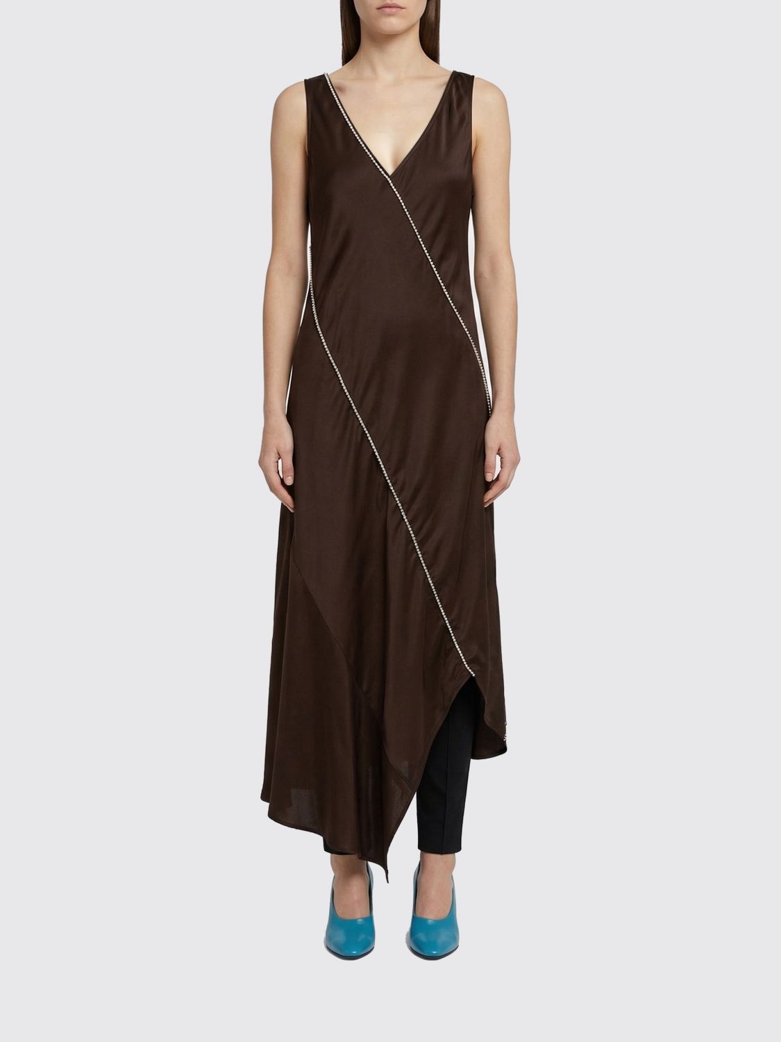 Sleeveless Asymmetric Midi Dress