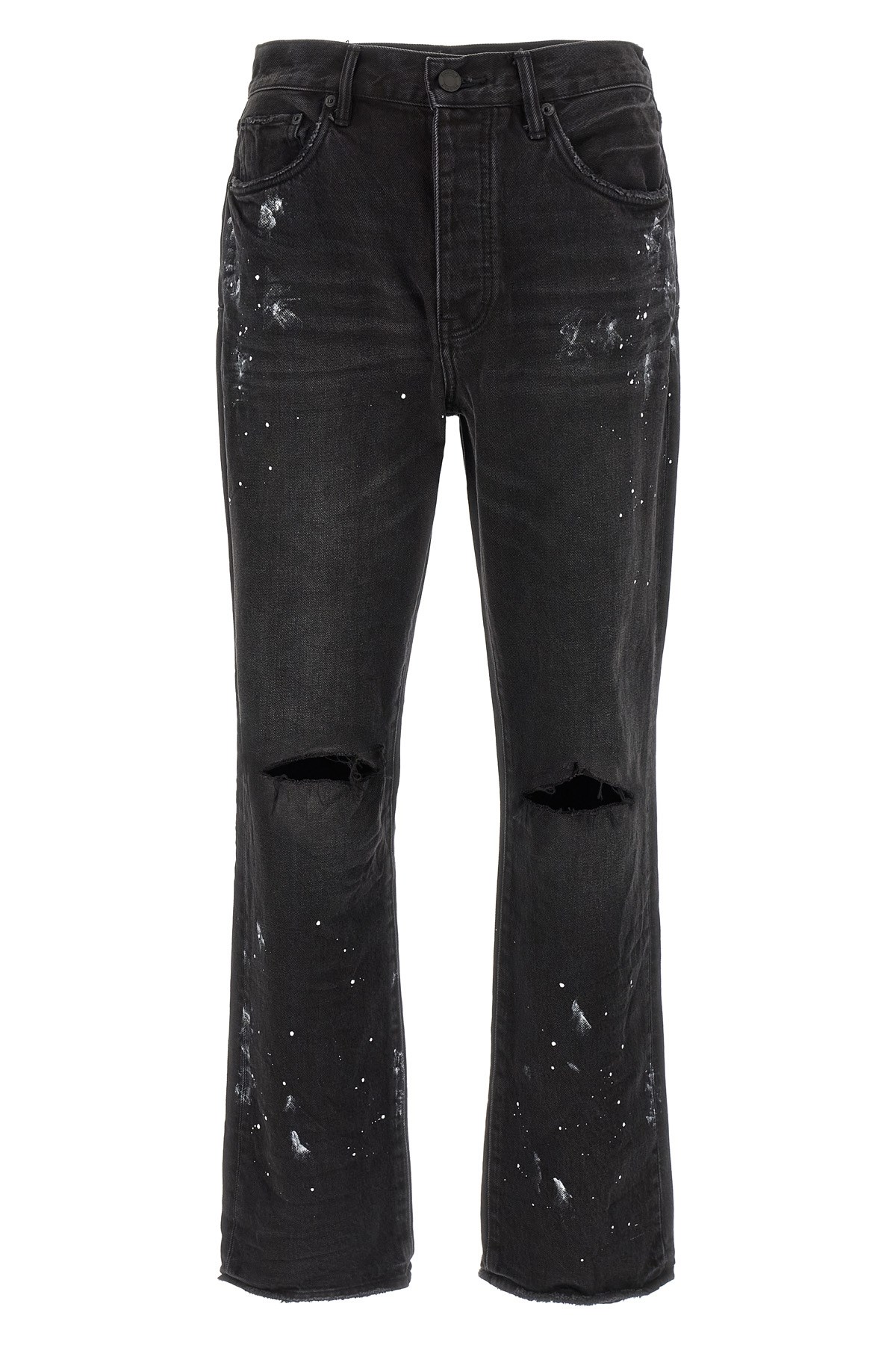 'P011 Knee Slit Paint' Jeans