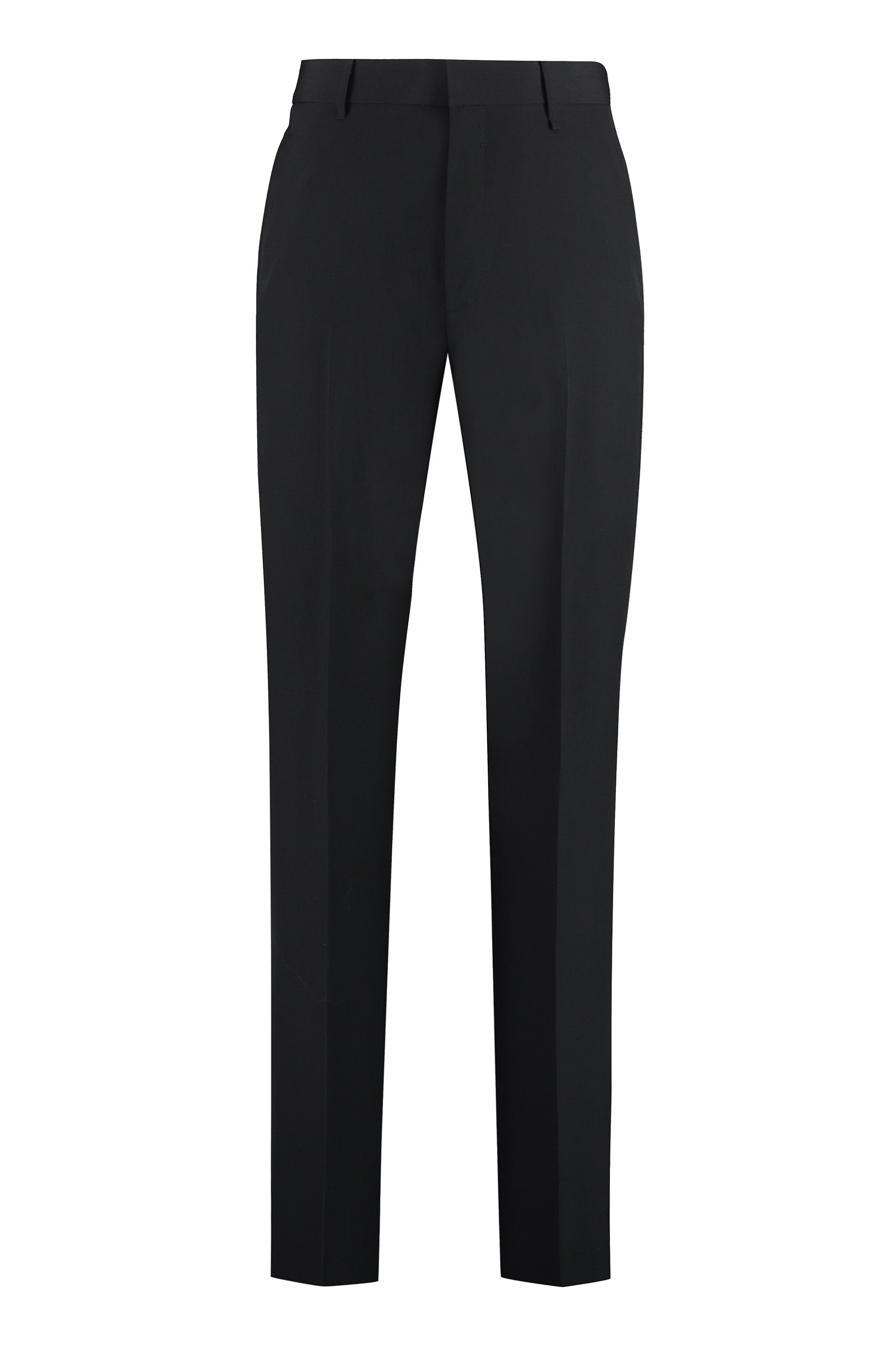Tailored Wool Trousers with Logoed Trim