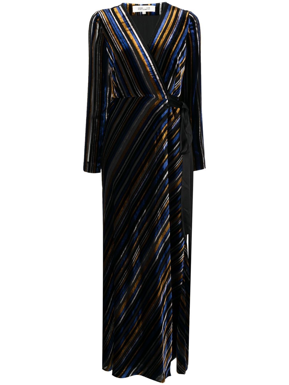 Jareth velvet wrap maxi dress - Blue
