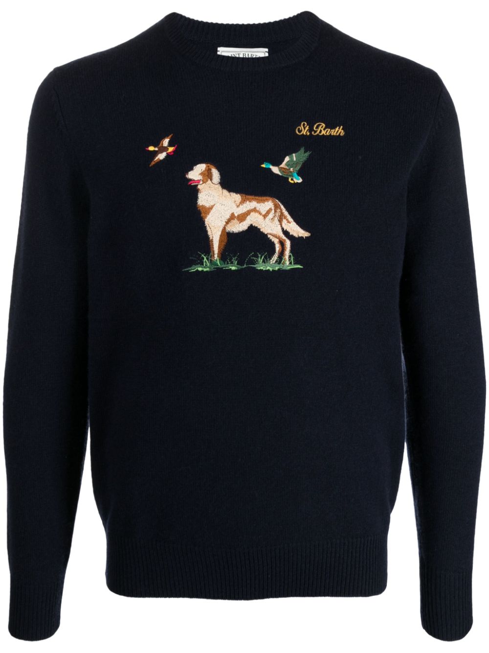 Heron Country Dog embroidered jumper - 09779E SB COUNTRY DOG61 EMB