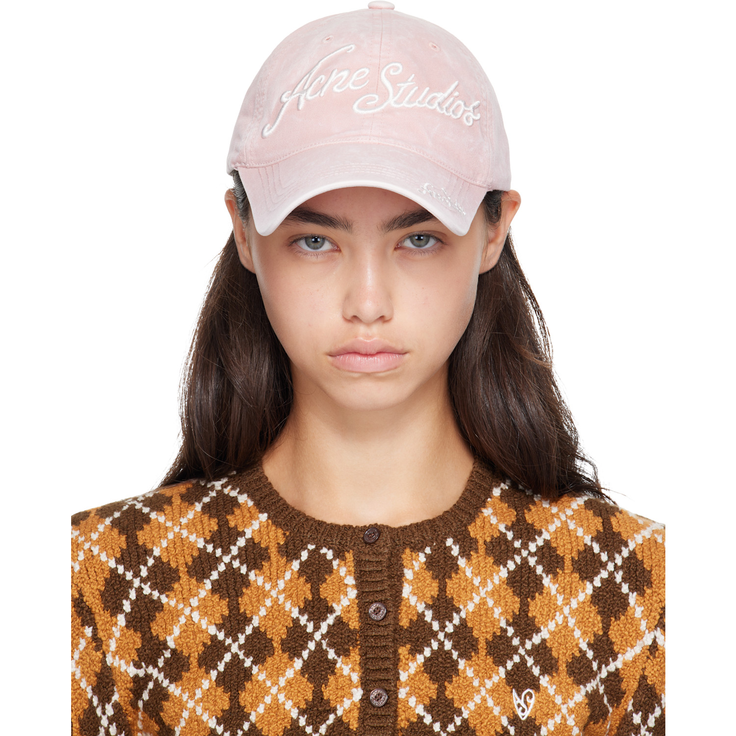 Pink Embroidered Logo Cap