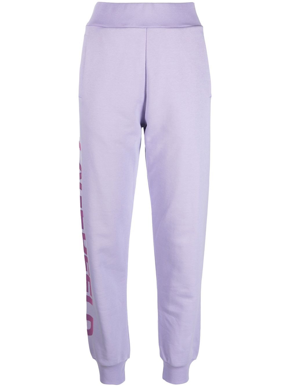 Organic cotton logo-print track pants - Purple